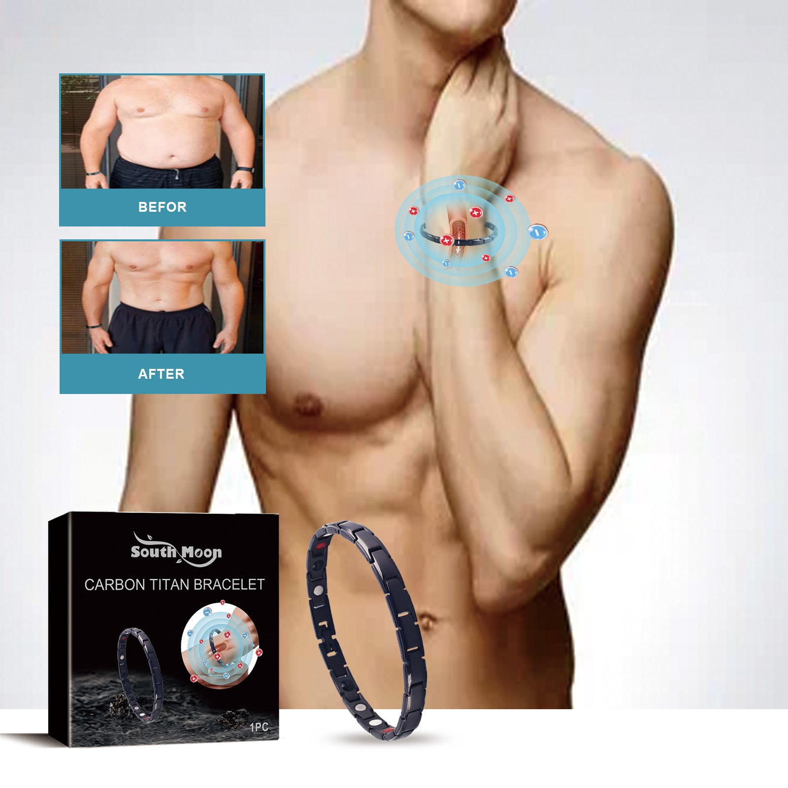 Southmoon Titanium Steel Bracelet Personality Simple Everything Stylish Accessories Sports Gym Portable Bracelet