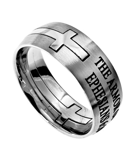 Silver Square Double Cross Ring