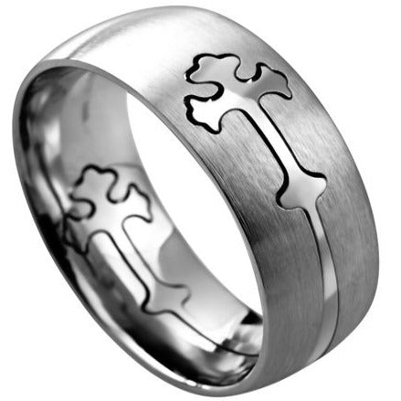 Silver Double Cross Band