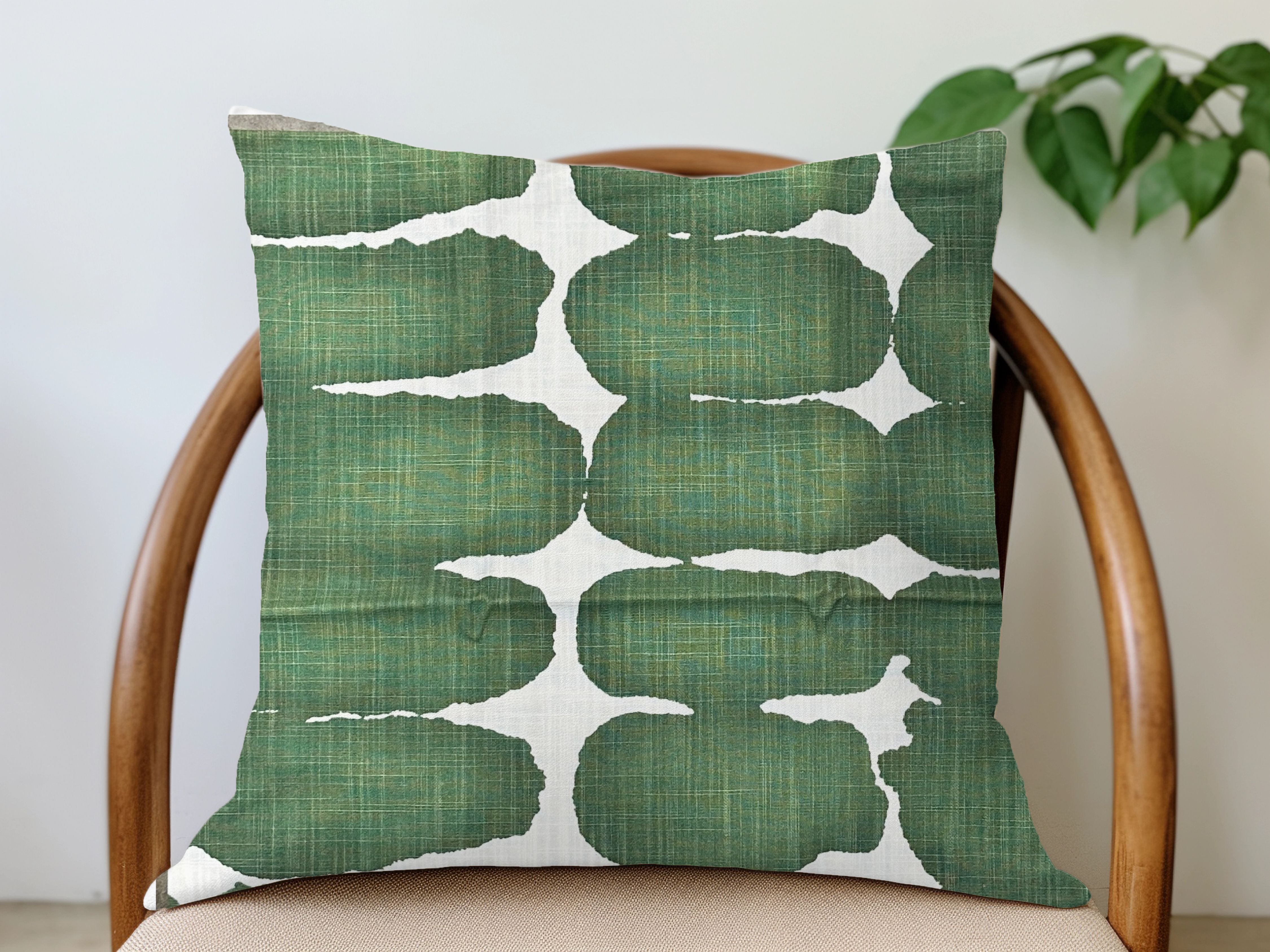 Green Dots Canvas Pillow Cover