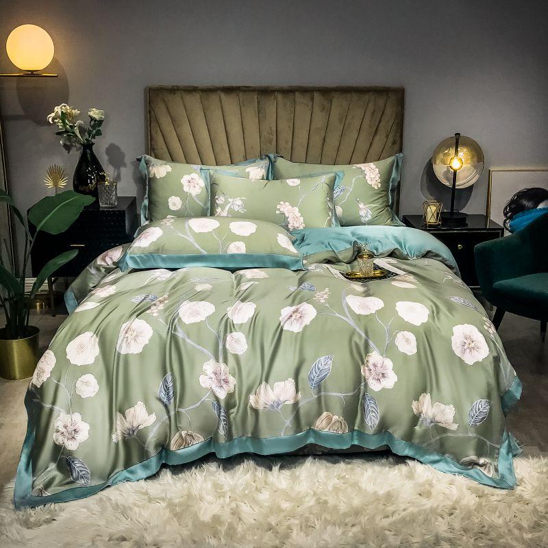 Green Nature Duvet Cover Set (Eucalyptus Lyocell)