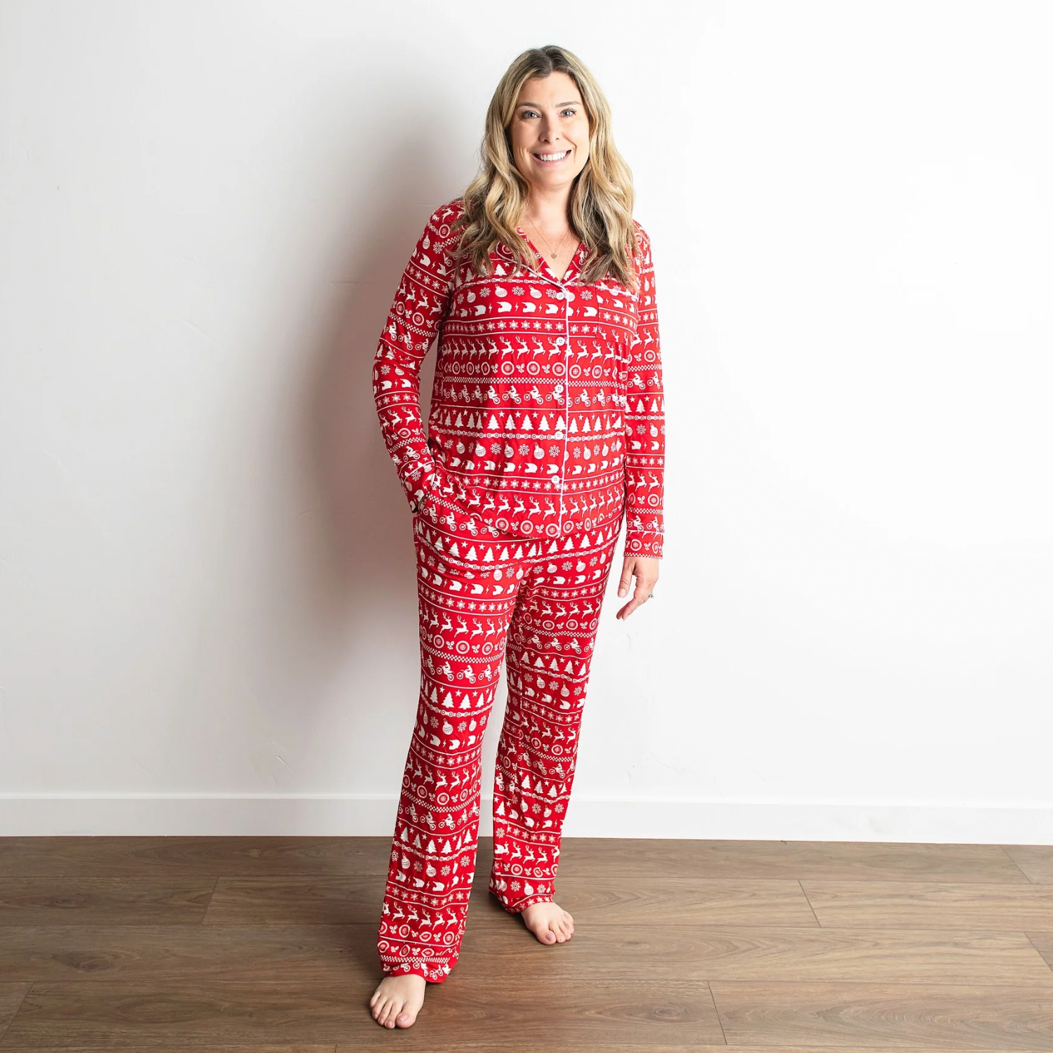 Button-up Luxe Bamboo Christmas Pajamas