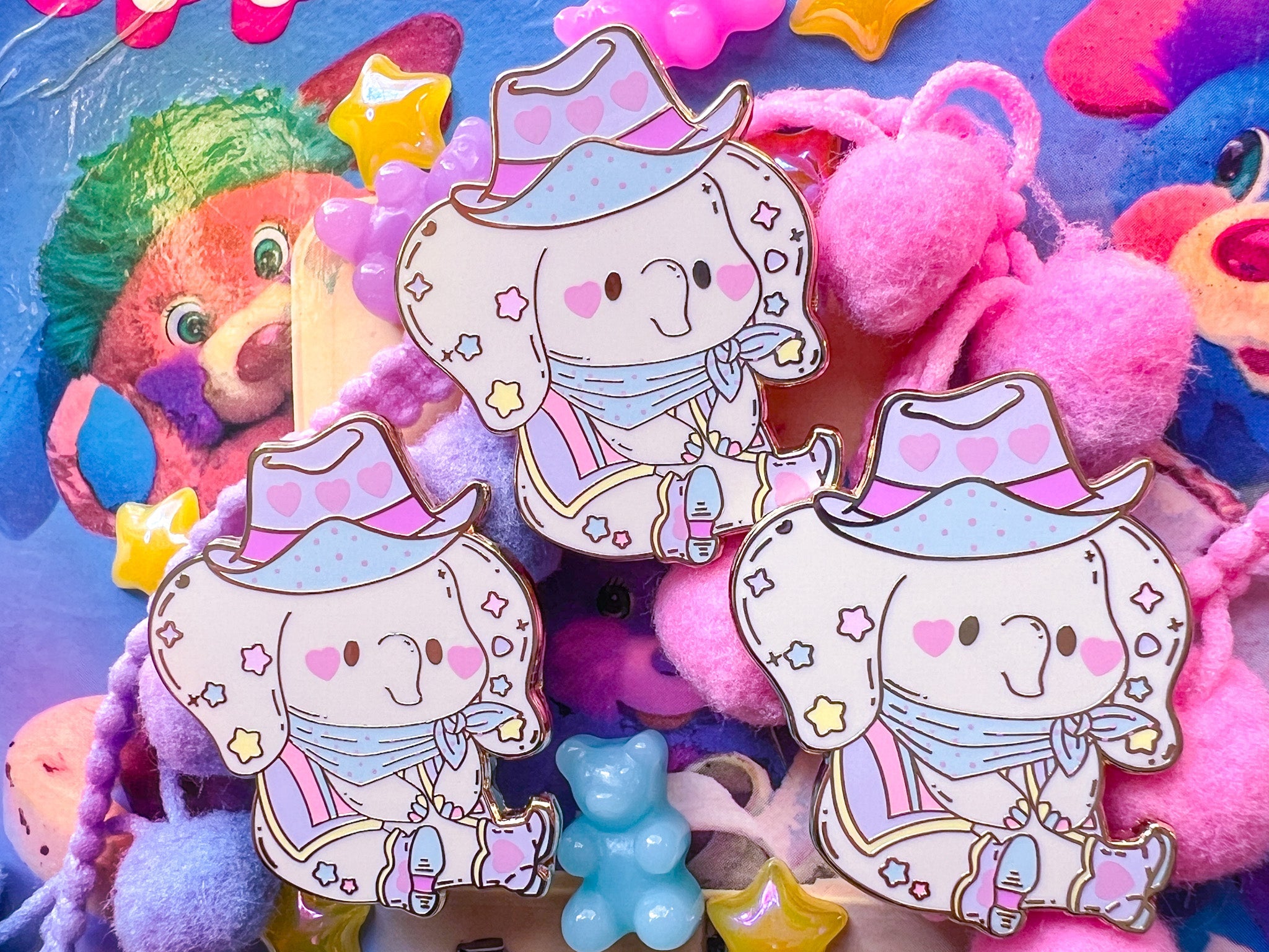 Cowpoke Elephant Hard Enamel Pin