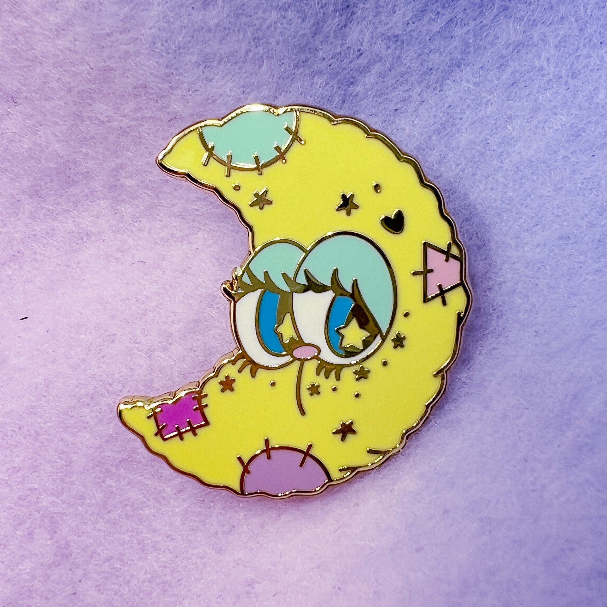 Fuzzy Moon Hard Enamel Pin