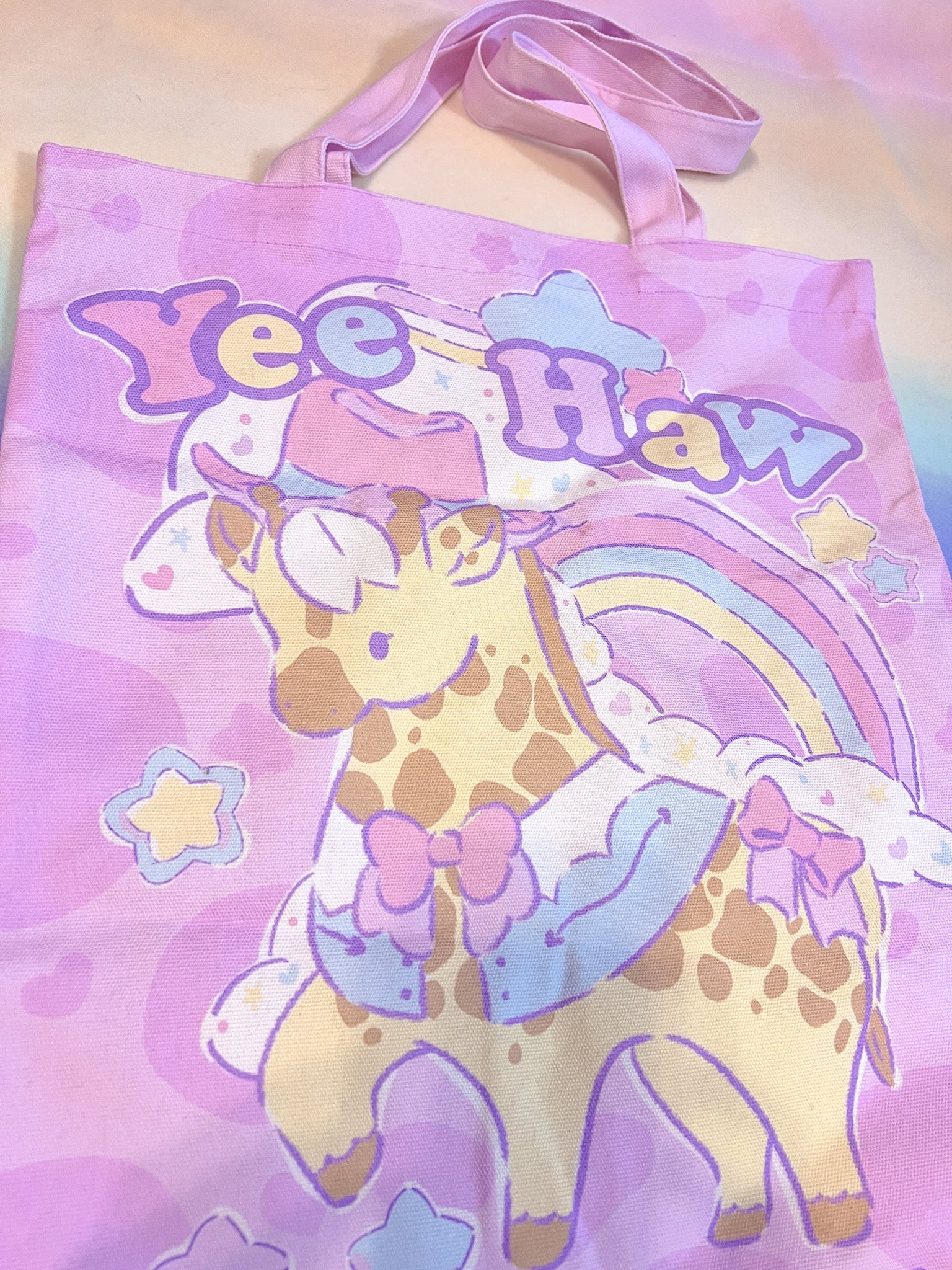 Sheriff Giraffe Pastel Canvas Tote
