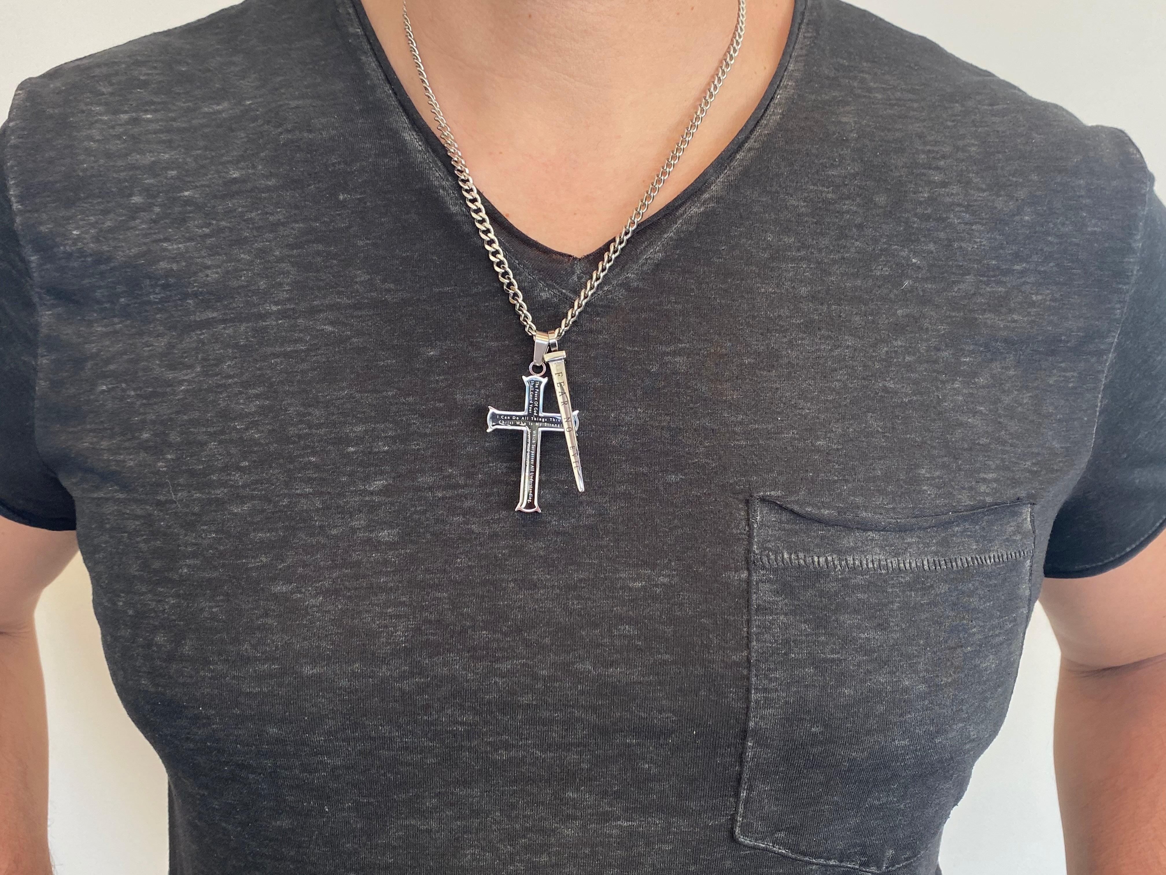 Black Cross Nail Necklace
