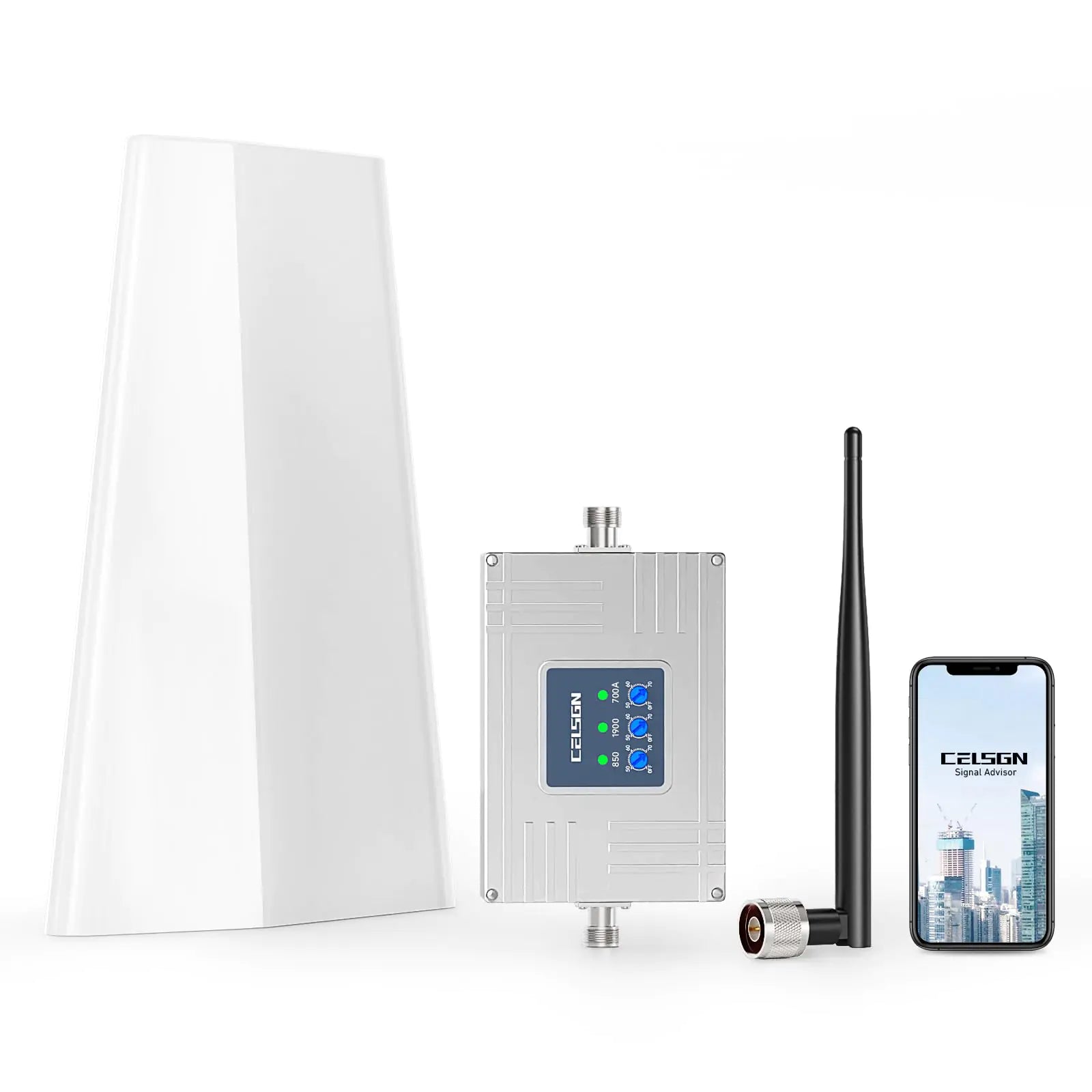 Cell Phone Signal Booster for Home | Boosts 4G LTE 5G Signal up to 4500 sq ft for Verizon AT&T T-Mobile & More | Work on Band 2 5 12 and 17 with Hign Gain Antenna | FCC Approved