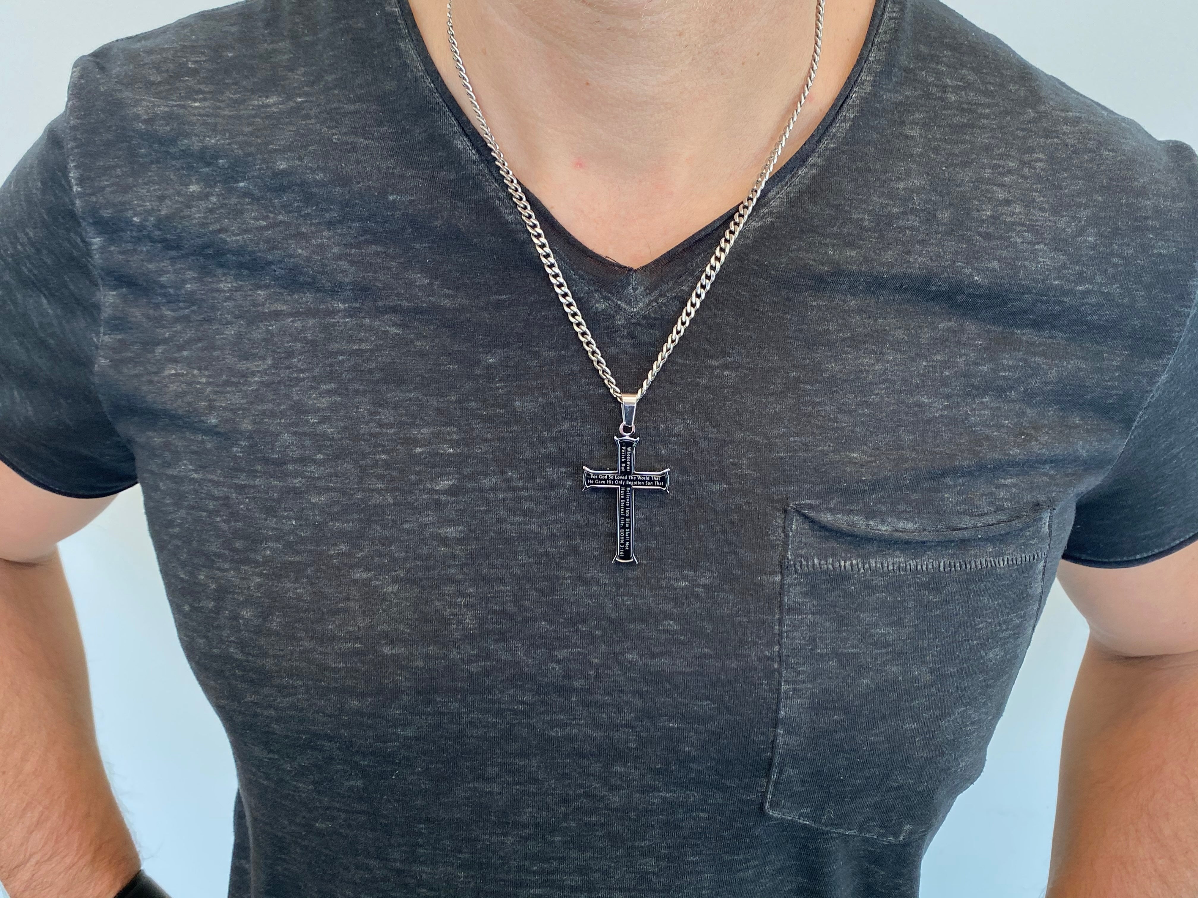 Black Iron Cross Necklace
