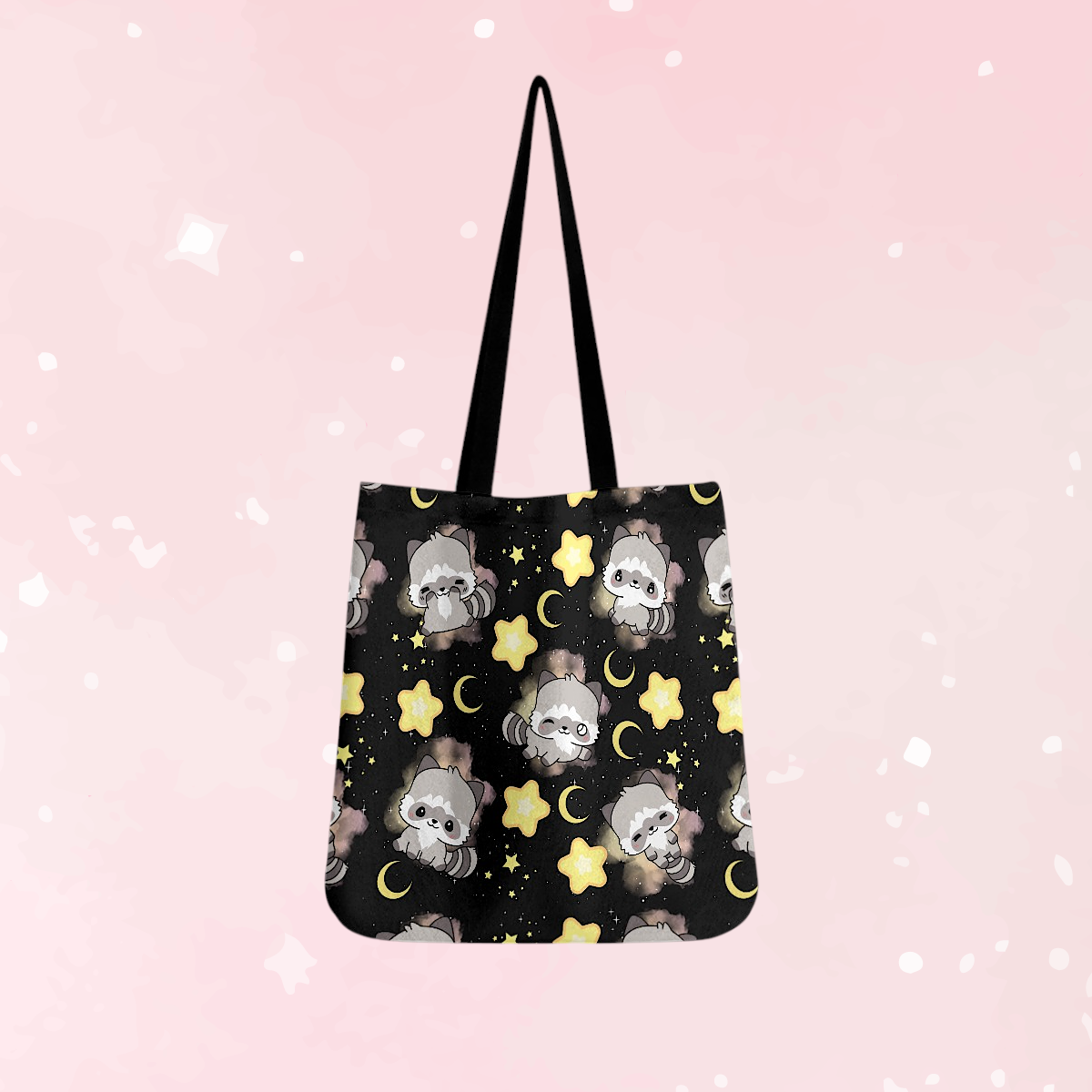 Celestial Raccoon Cloth Tote Bag