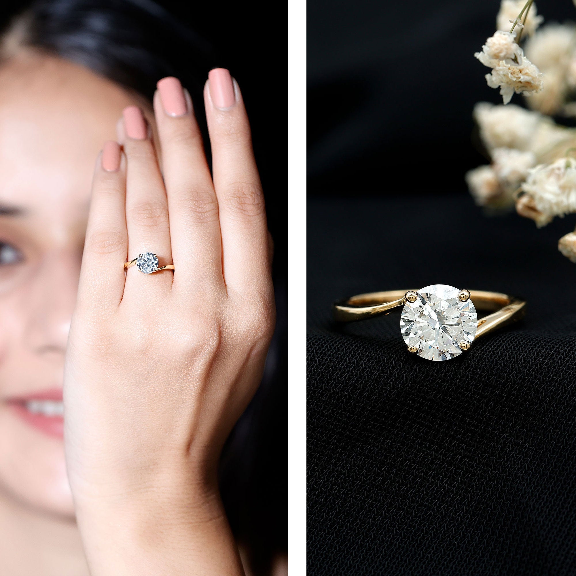 1 Carat Lab Grown Diamond Bypass Engagement Ring