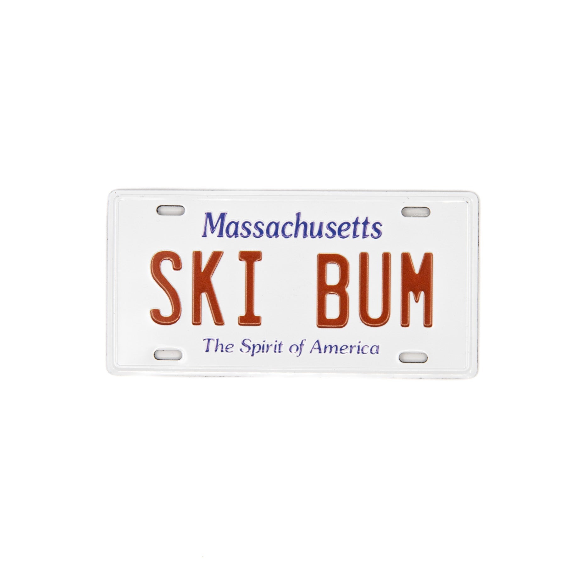 SKI BUM - Massachusetts License Plate Magnet