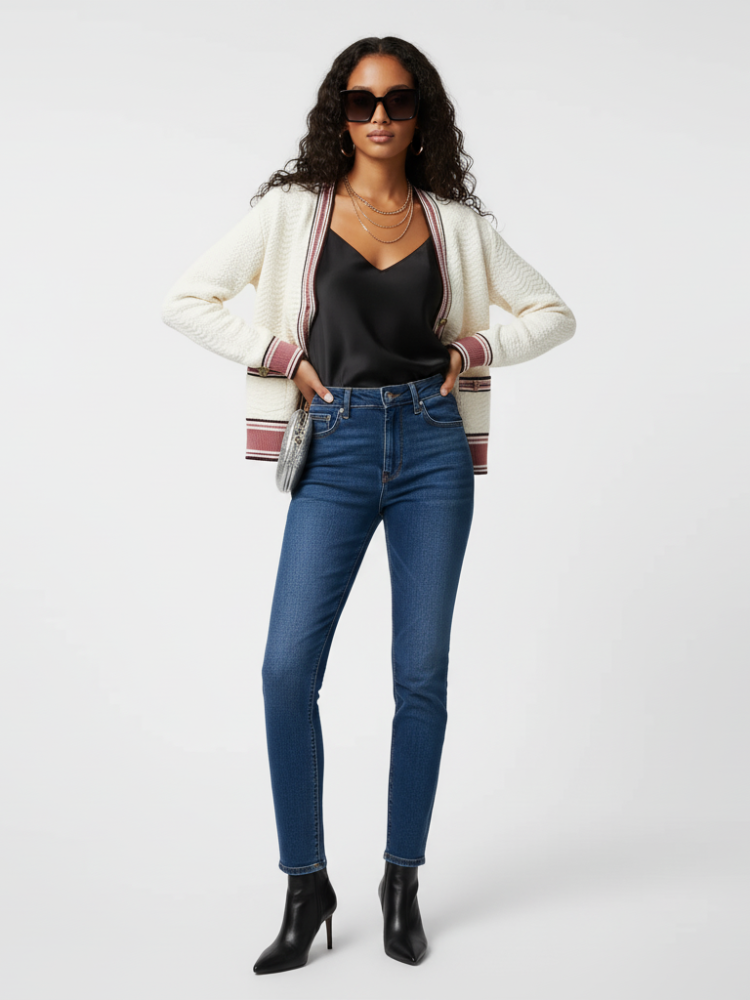 Striped Knit Cardigan, Greenwich Village | Women - BYMANYC ® New York