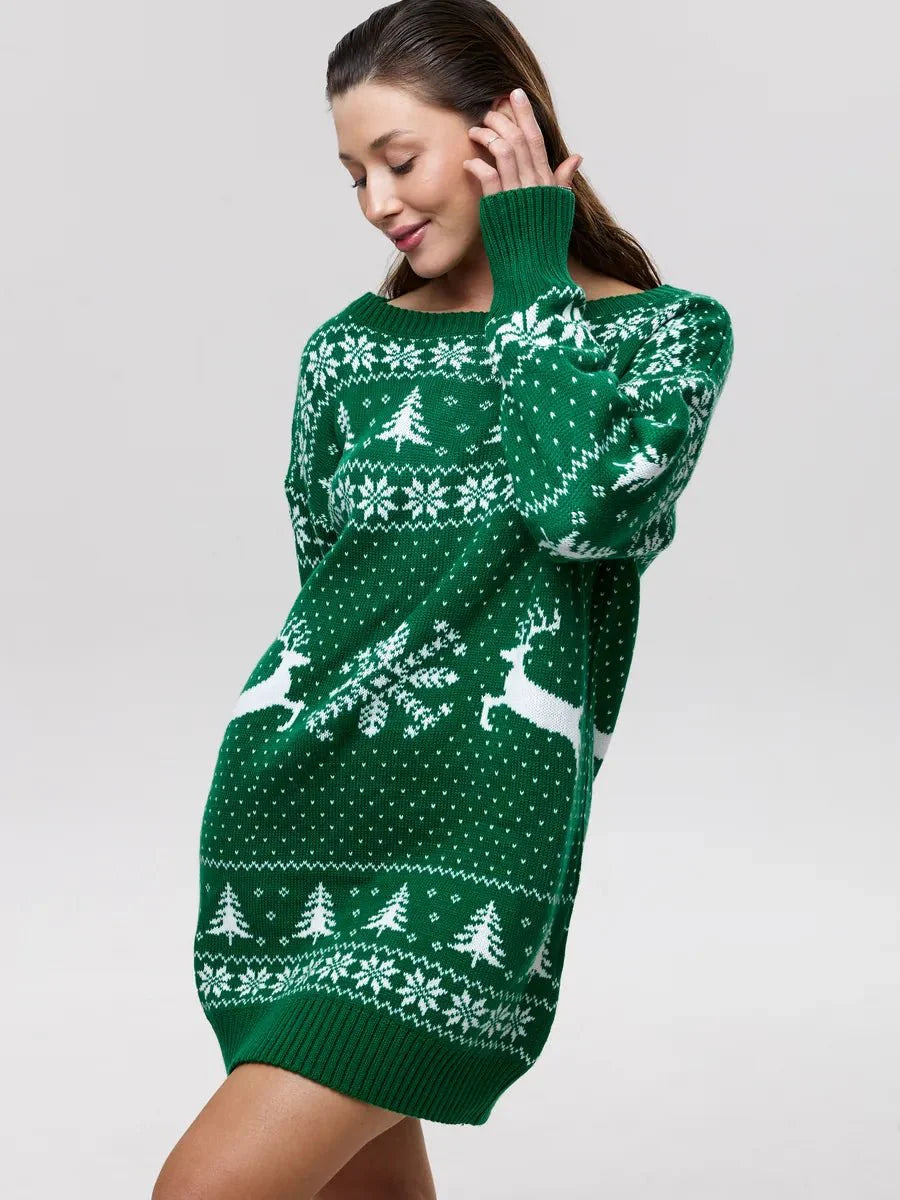 Anita Christmas Knit Long Sleeve Dress