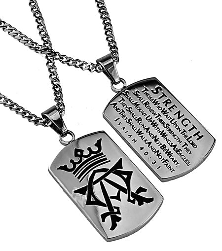 Alpha Omega Dog Tag Necklace