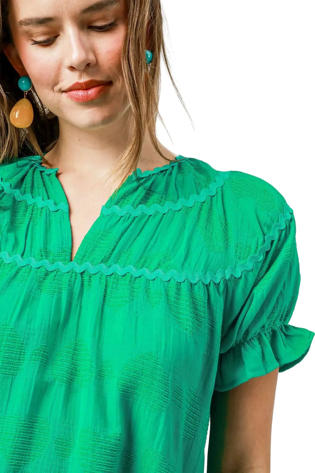 Heart Pattern Short Sleeve Ruffle Babydoll Dress