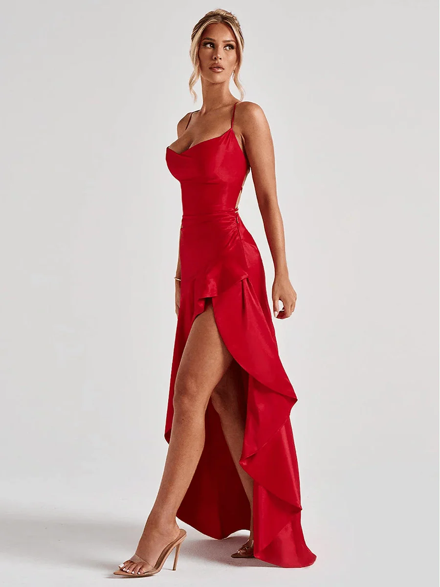 Bethany Backless Ruffles Irregular Dress Summer