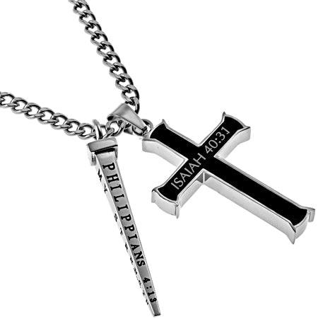 Black Cross Nail Necklace