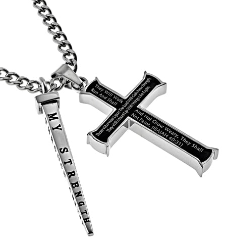 Black Cross Nail Necklace