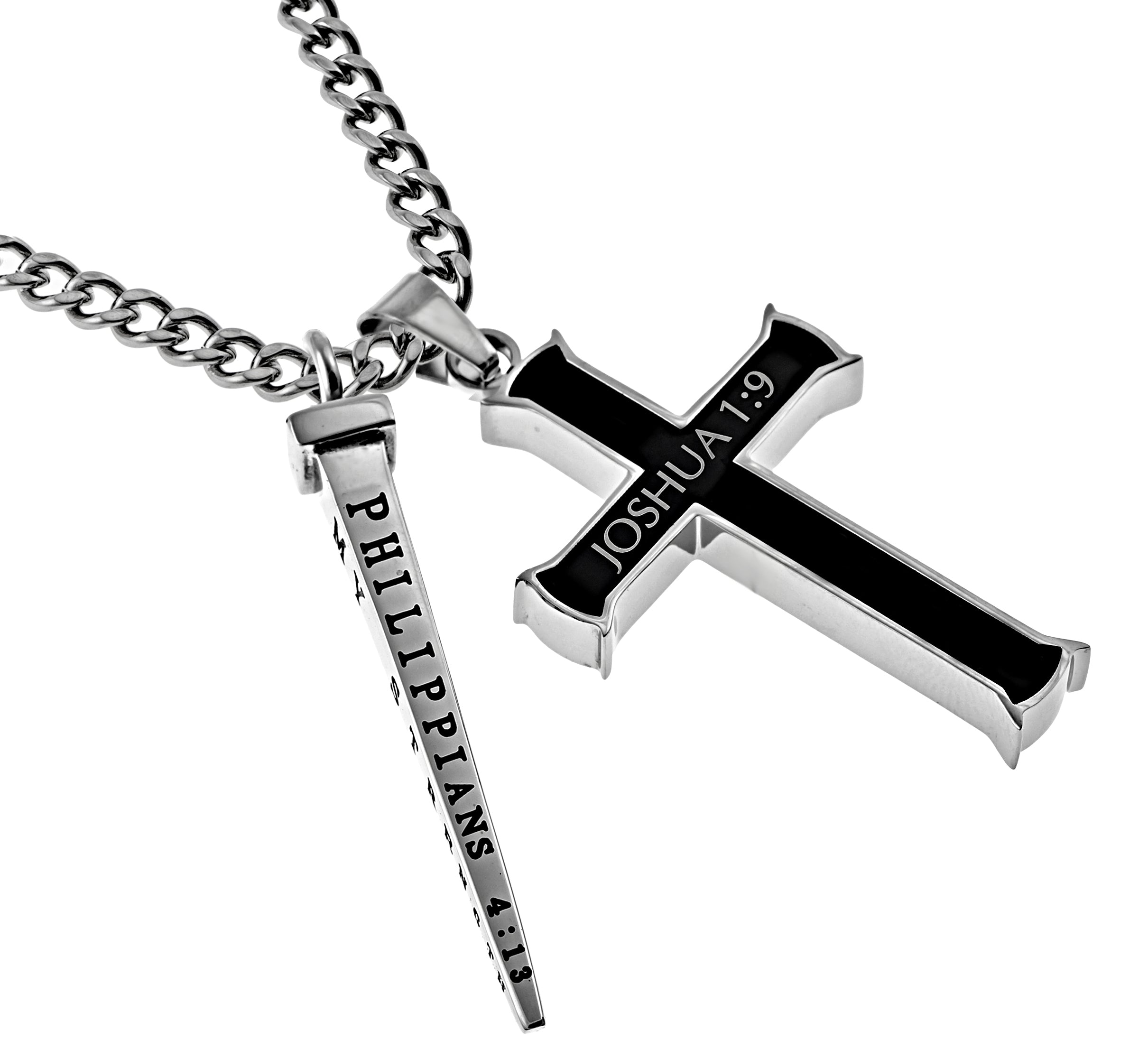 Black Cross Nail Necklace