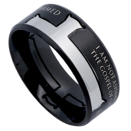 Black Iron Cross Ring
