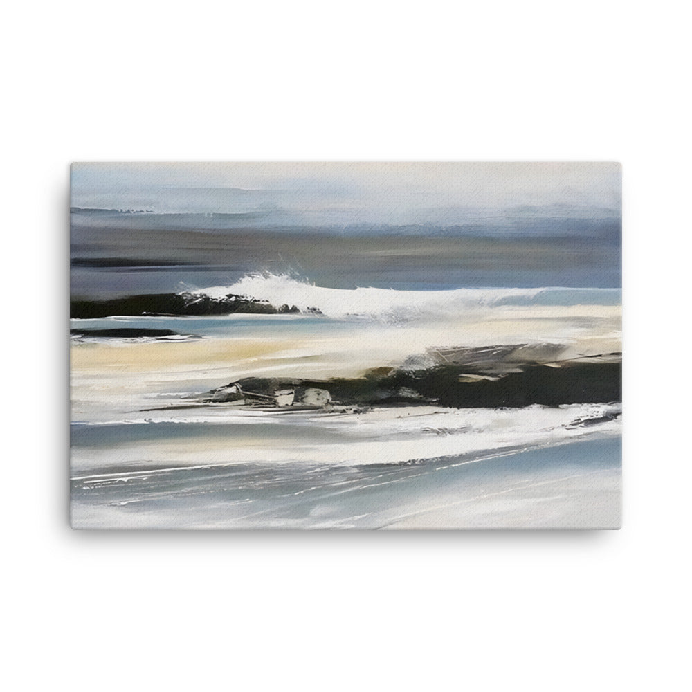 Ocean Waves Crashing on Rocks