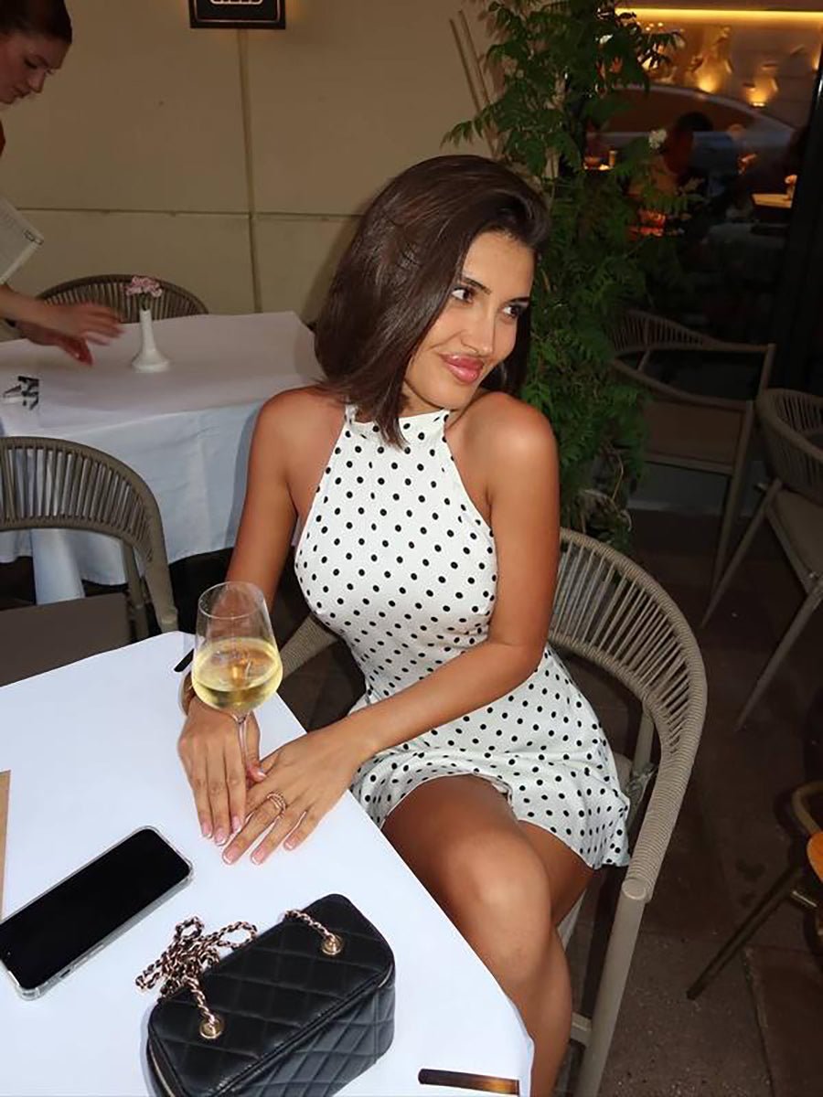 Cheryl Dot Printed Sexy A-Line Dress