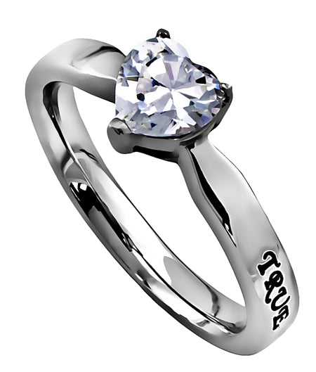 CZ Heart Ring - True Love Waits