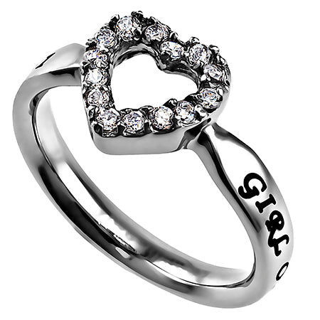 CZ Open Heart Ring