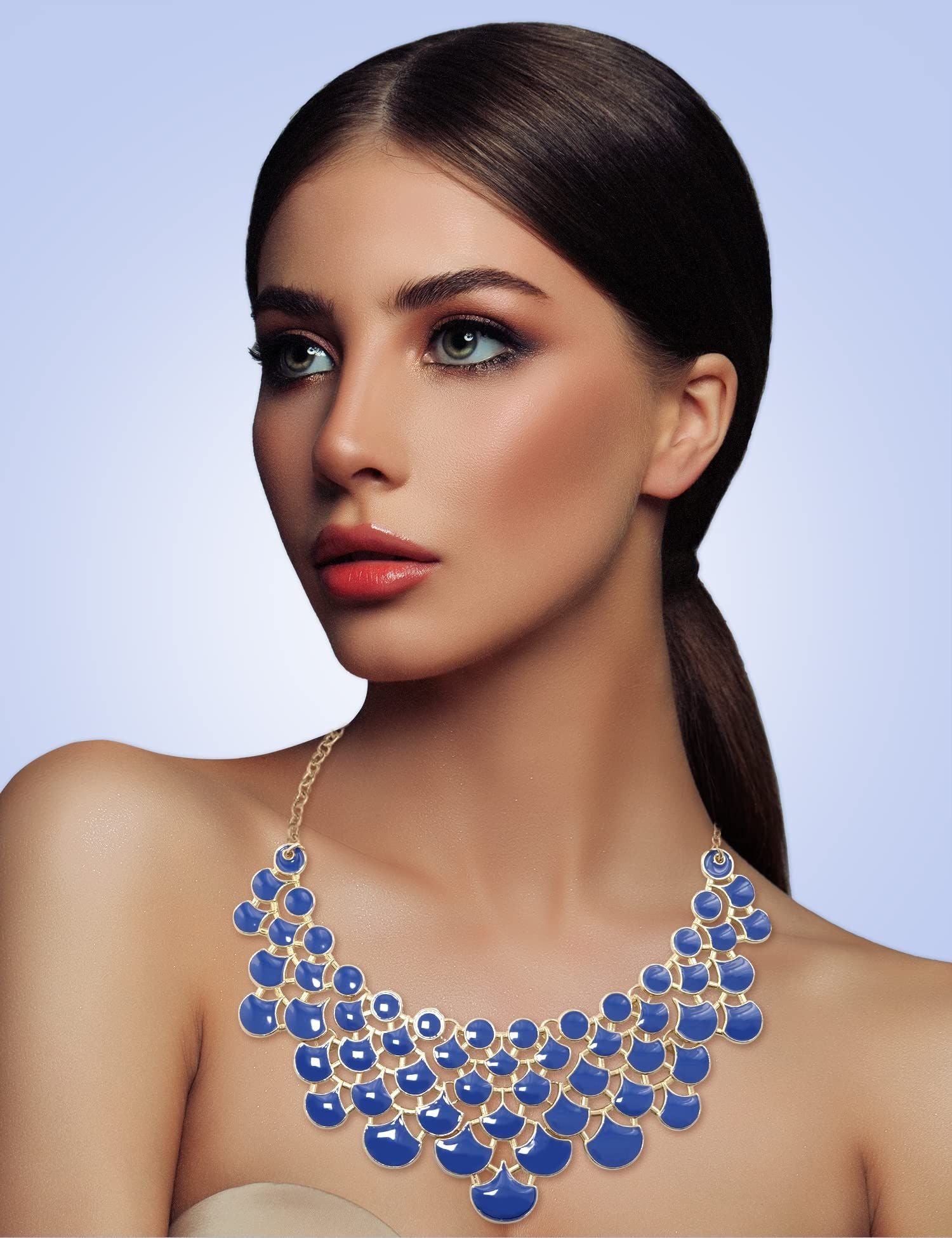 Jane Stone Fashion Statement Collar Necklace Vintage Openwork Bib Costume Jewelry