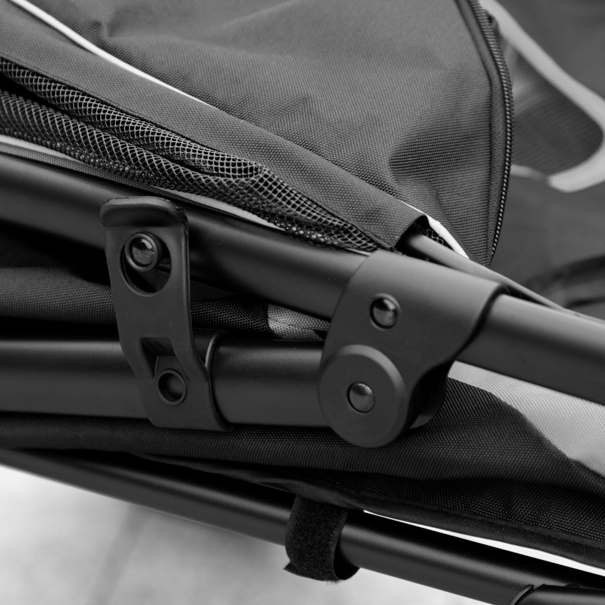 PawHut Pet Stroller Dog Cat Carriage One Click Fold with Universal Front Wheels Shock Absorber Brakes Storage Bags Mesh Window