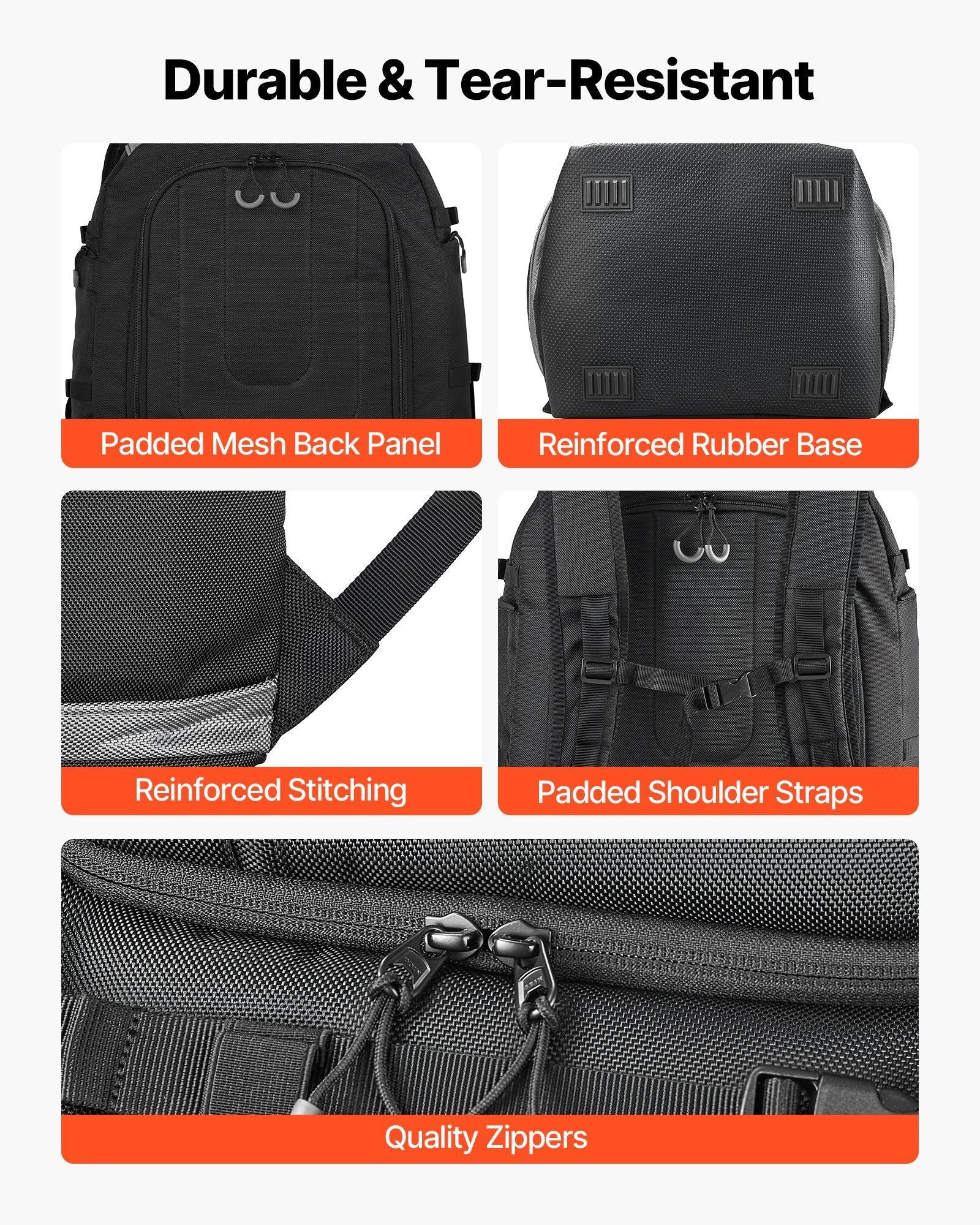 Ski Boot Bag Snowboard Boots Travel Backpack 55L Waterproof Oxford Black