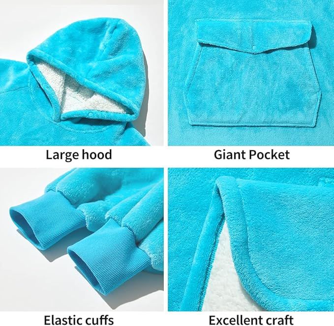 Krifey Wearable Blanket Hoodie, Oversized Sherpa Hooded as Birthday Gifts Christmas Gifts for Mom Women Girlfriend Men, Cozy Sweatshirt with Giant Pocket