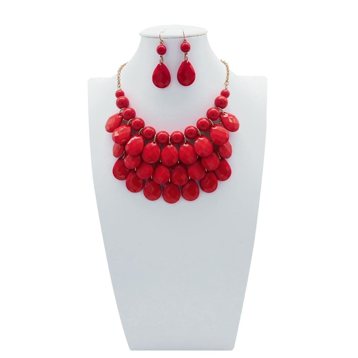 Jane Stone Fashion Statement Collar Necklace Vintage Openwork Bib Costume Jewelry