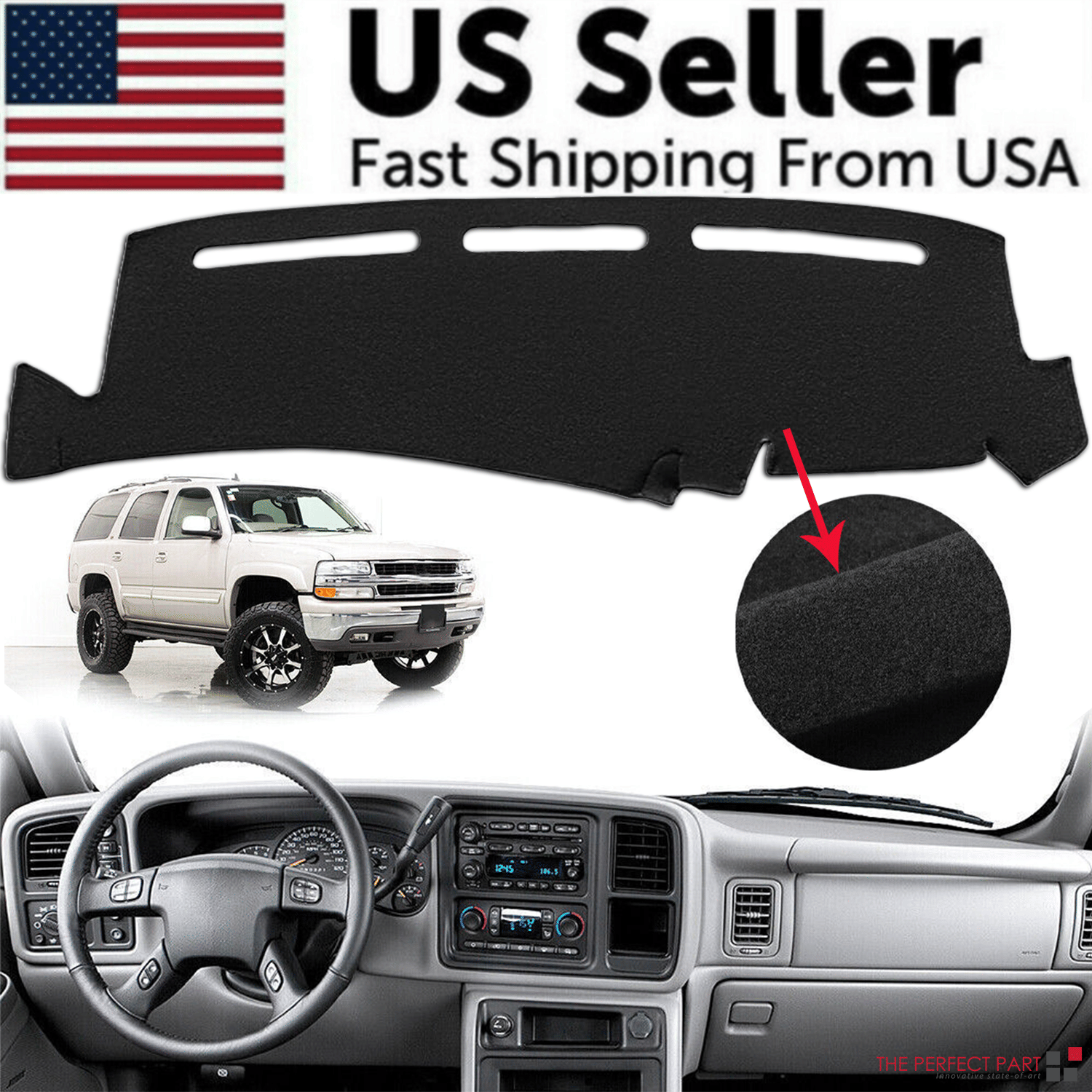 Car Dash Cover Mat Dashboard Pad for Chevy Silverado 1500 2500 Tahoe 2001-2006