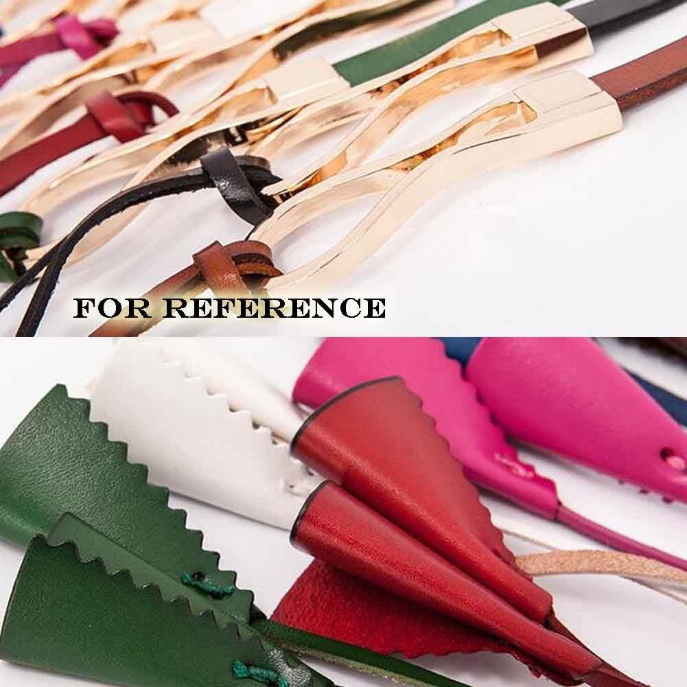 Red Alloy Buckle Slender Belt Tassels Waist Belt Leather Skinny Belts Straps