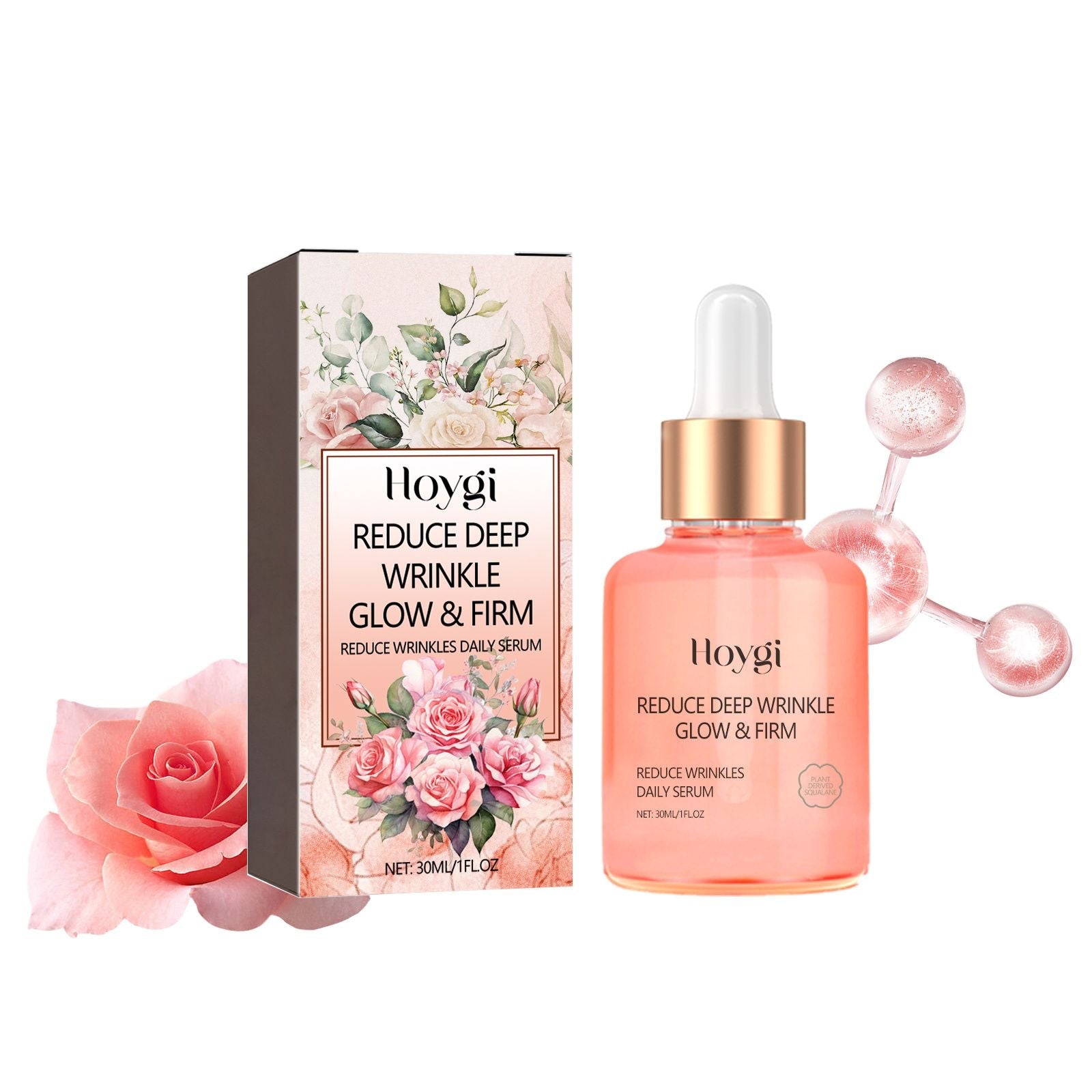 Hoygi Rose Oil VC Essence, Improves Fine Lines, Moisturizes Rough, Dry Skin, Brightens and Tightens Skin Care Oil