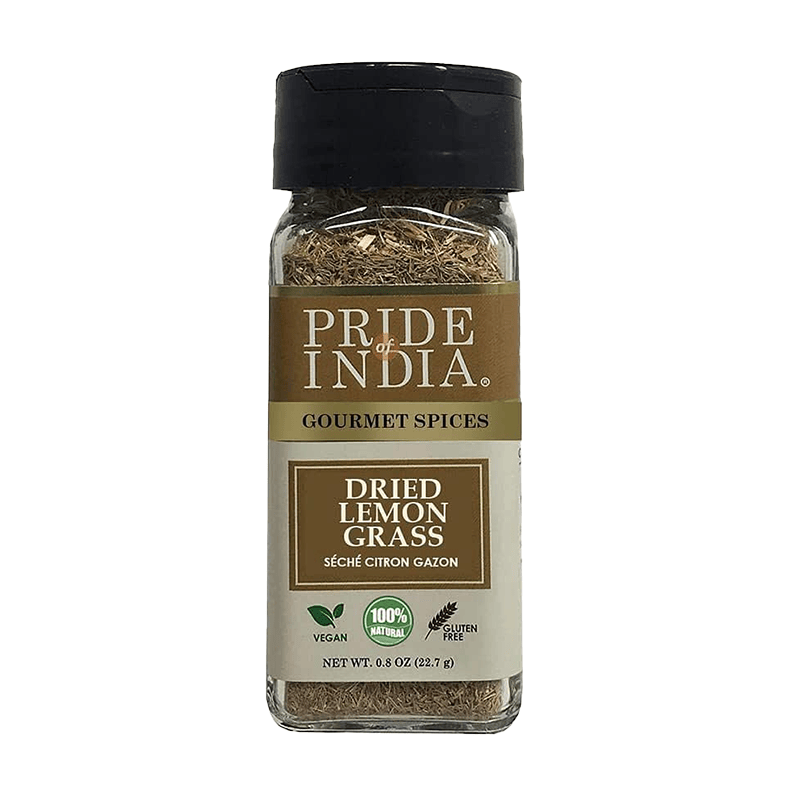 Pride of India | Lemongrass Fine Cut & Sifted 0.8 oz (22.7 gm) Small Dual Sifter Bottle | Ideal for Cooking & Drinks | Perfect seasoning for Soups/Salads/Marinades | Easy to Use | Vegan