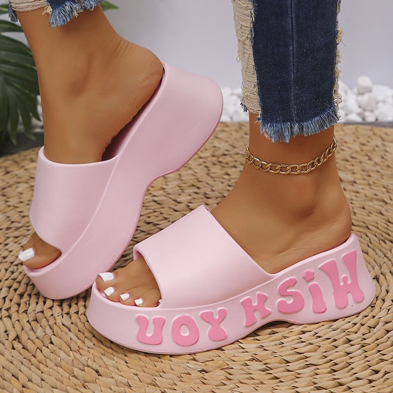 Thick Bottom Cloud Slippers Women Summer Fashion Print Wedge Platform Slides Woman Sandals 2025 Non-Slip Soft Sole Beach Shoes