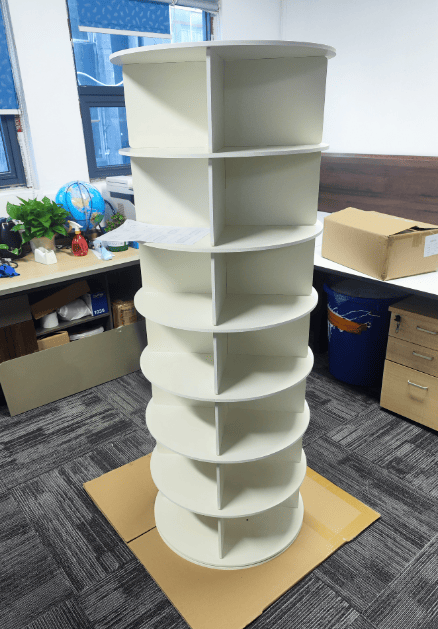 7 Tier Rotating Shoe Rack Tower, Spinning Shoe Display, 360 Shoe Rack Storage Round Carousel, Vertical Handbag Rotate Shoes Closet Organization, Christmas Gift (WHITE)