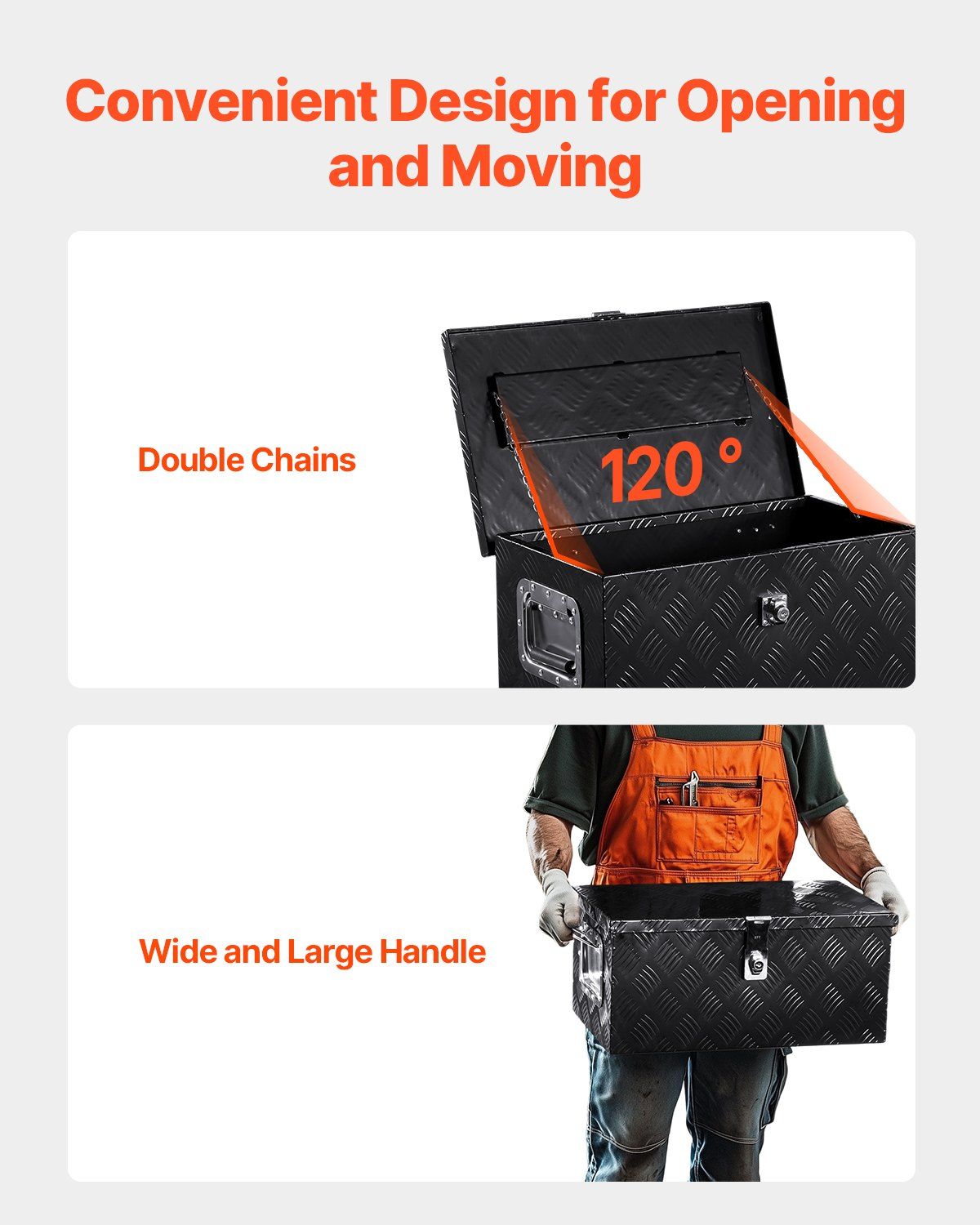 20"x12"x9.5" Heavy Duty Aluminum Truck Bed Tool Box for Pickup RV Black