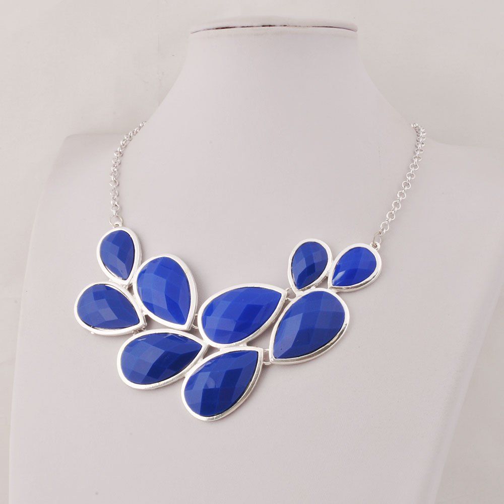 Jane Stone Fashion Statement Collar Necklace Vintage Openwork Bib Costume Jewelry