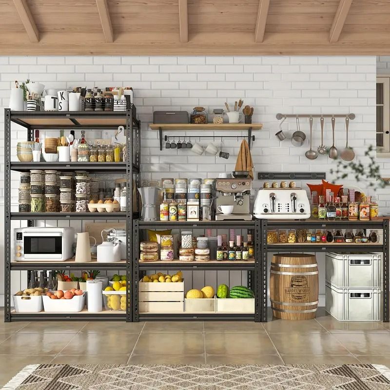 5-Tier Metal Garage Shelving Unit, Adjustable Storage Rack 35.5"W x 72"H x 15.8"D, Multi-Purpose Organizer for Garage, Basement, Utility Room, and Storage Spaces