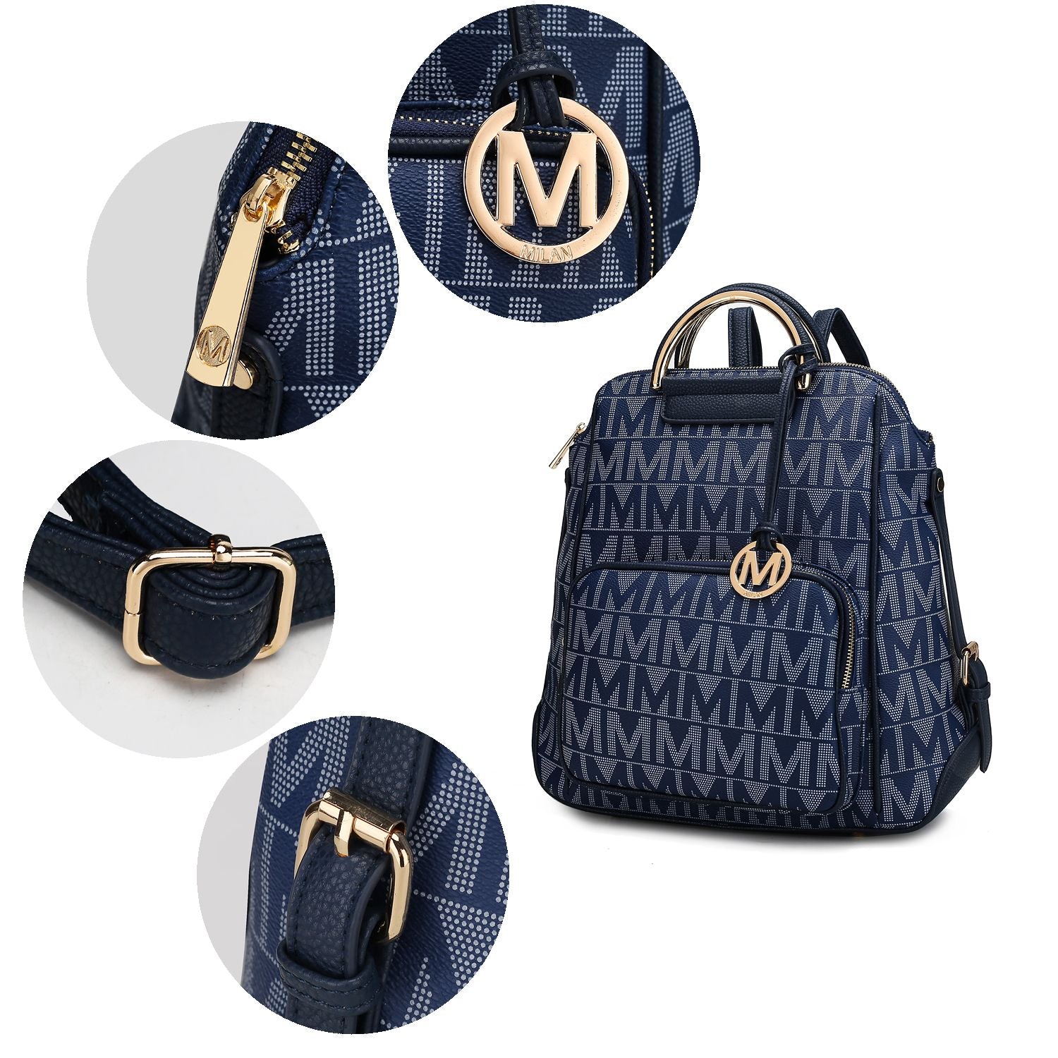 MKF Collection Cora Milan M Signature Trendy Backpack by Mia k