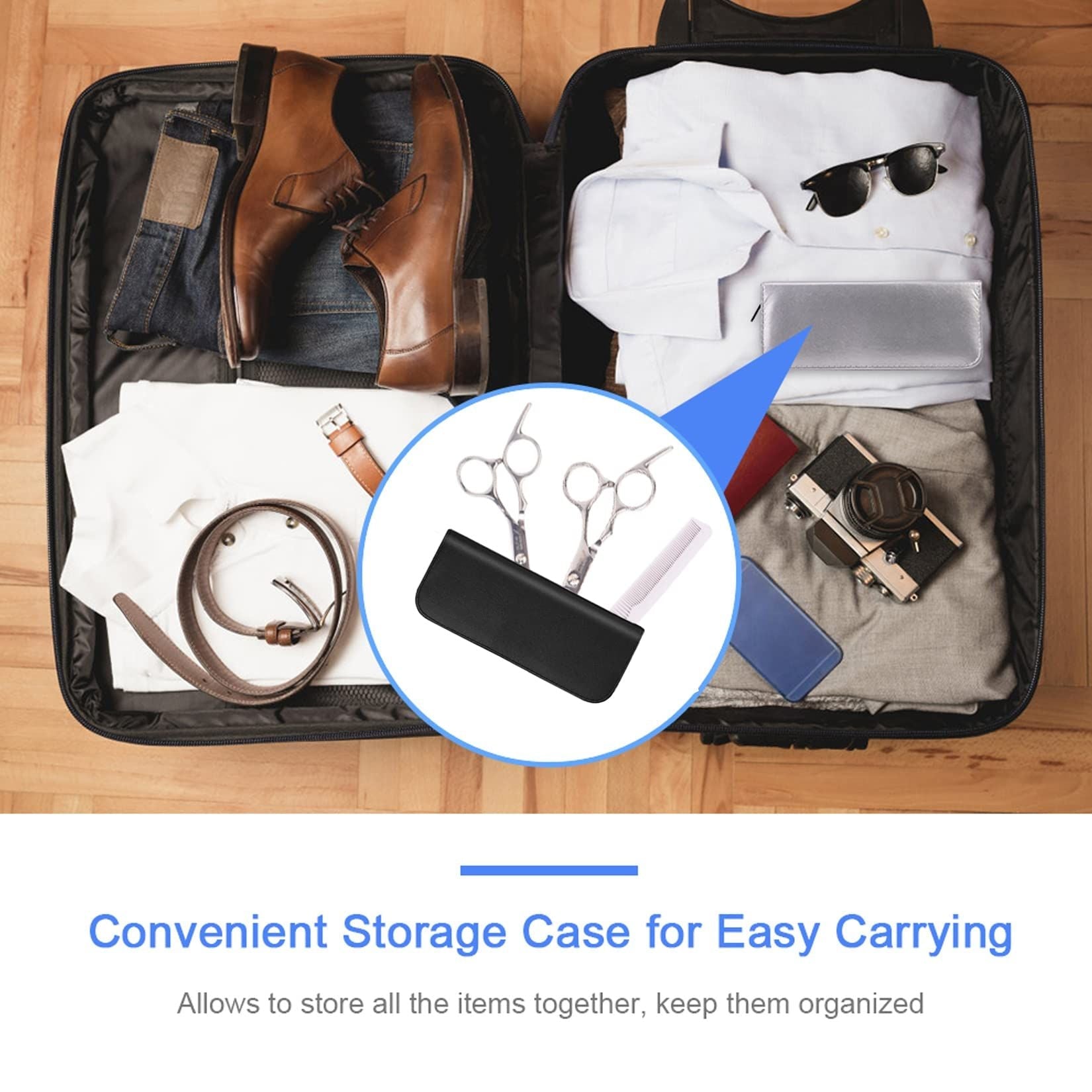 Hair Cutting Scissors Set, 6 Inch Hairdressing Thinning Shears for Hair Cutting for Women, Men, Kids - Silver