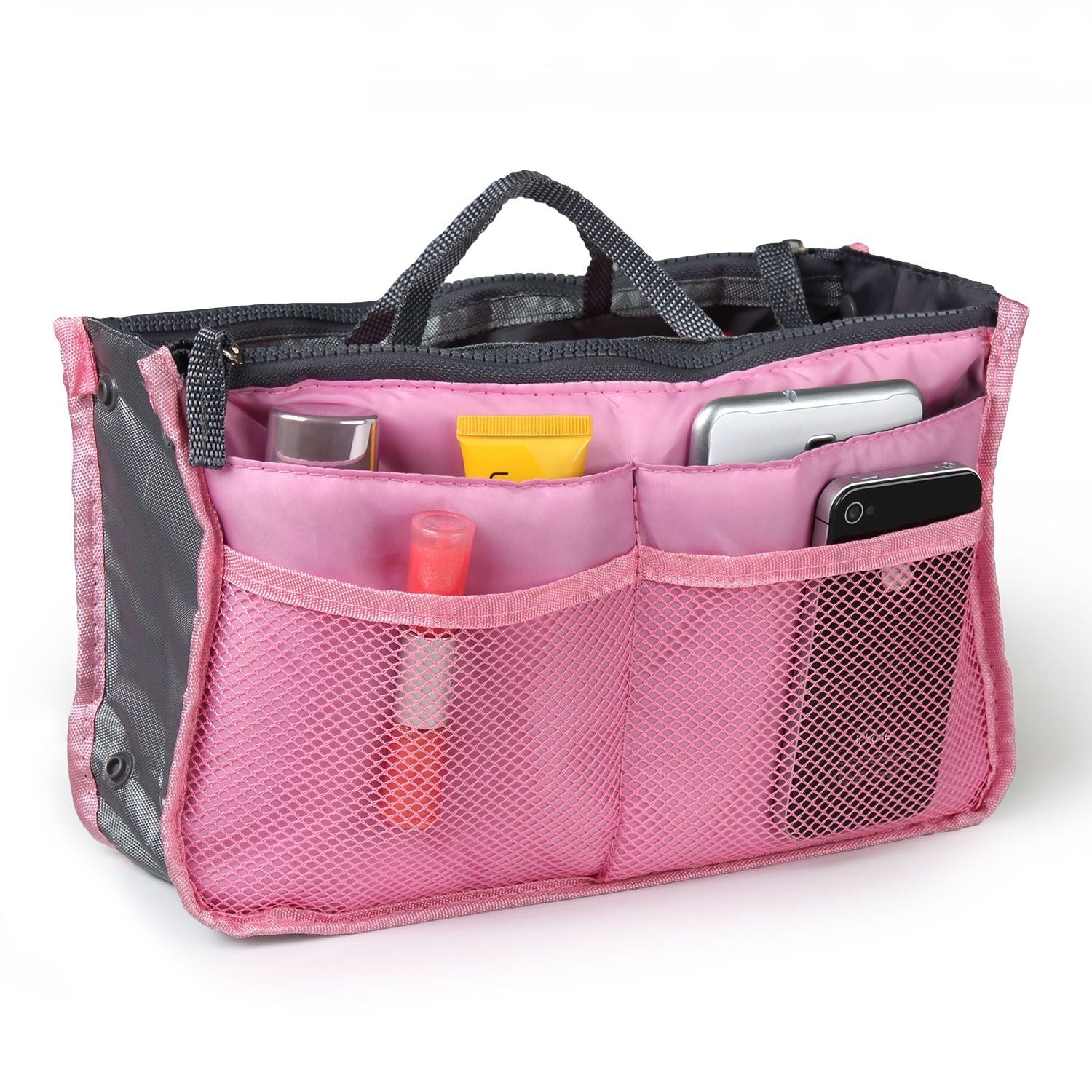 Women Lady Travel Insert Handbag Organiser Makeup Bags Toiletry Purse Liner w/Hand Strap