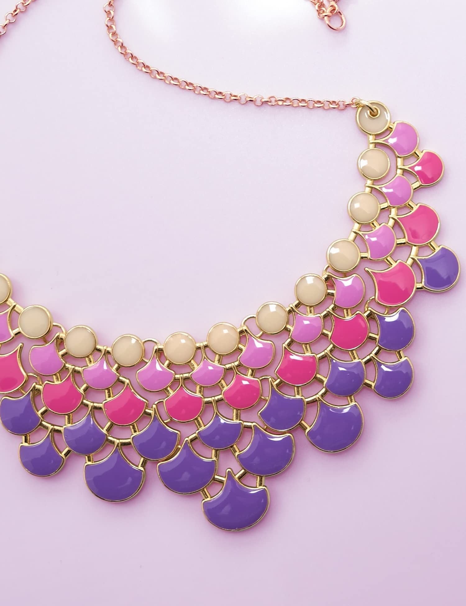 Jane Stone Fashion Statement Collar Necklace Vintage Openwork Bib Costume Jewelry