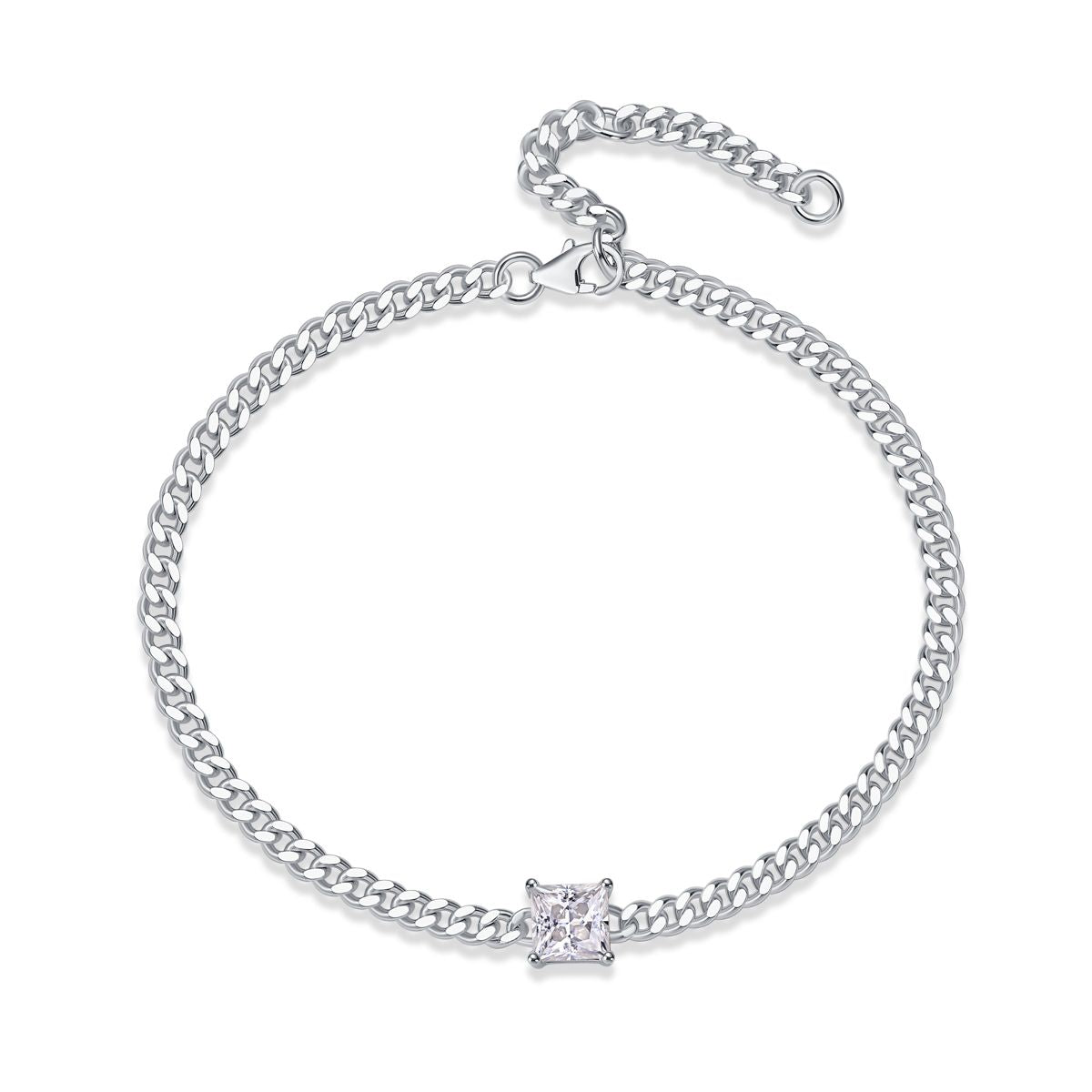 Resolute - A fashionable jewelry bracelet set with Moissanite S925 sterling silver and platinum-plated diamonds, a luxurious silver accessory