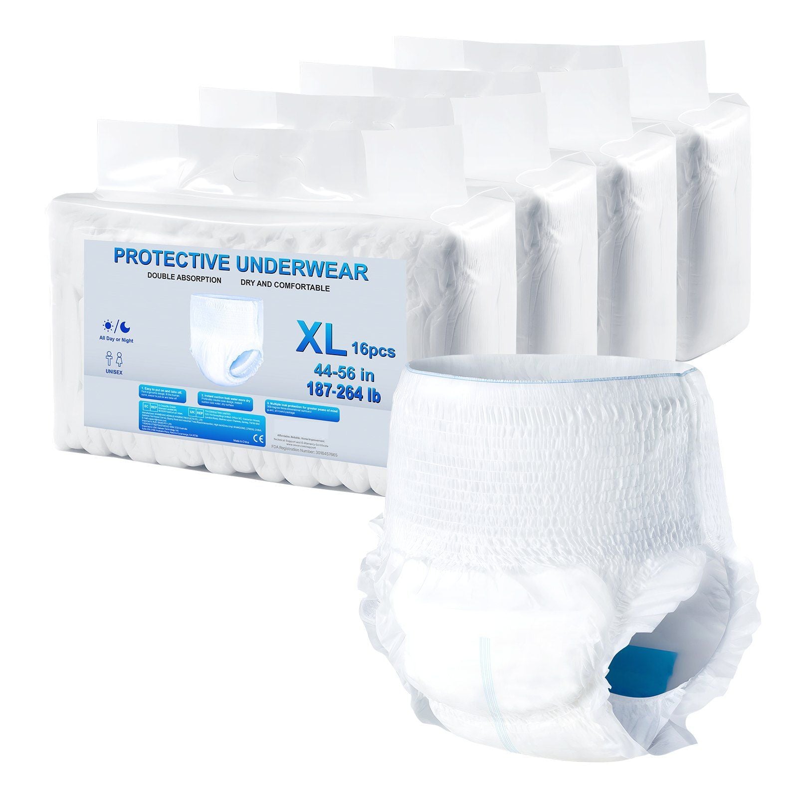 Adult Incontinence Underwear Protective Underwear for Men & Women XL Size