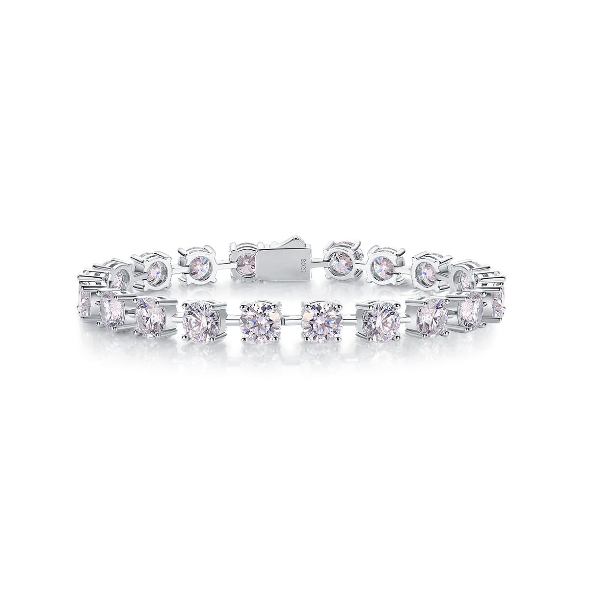 Time Appointment - Fashionable Bracelet and Bangle-shaped Jewelry set with Moissanite S925 sterling Silver and Platinum-plated Diamond
