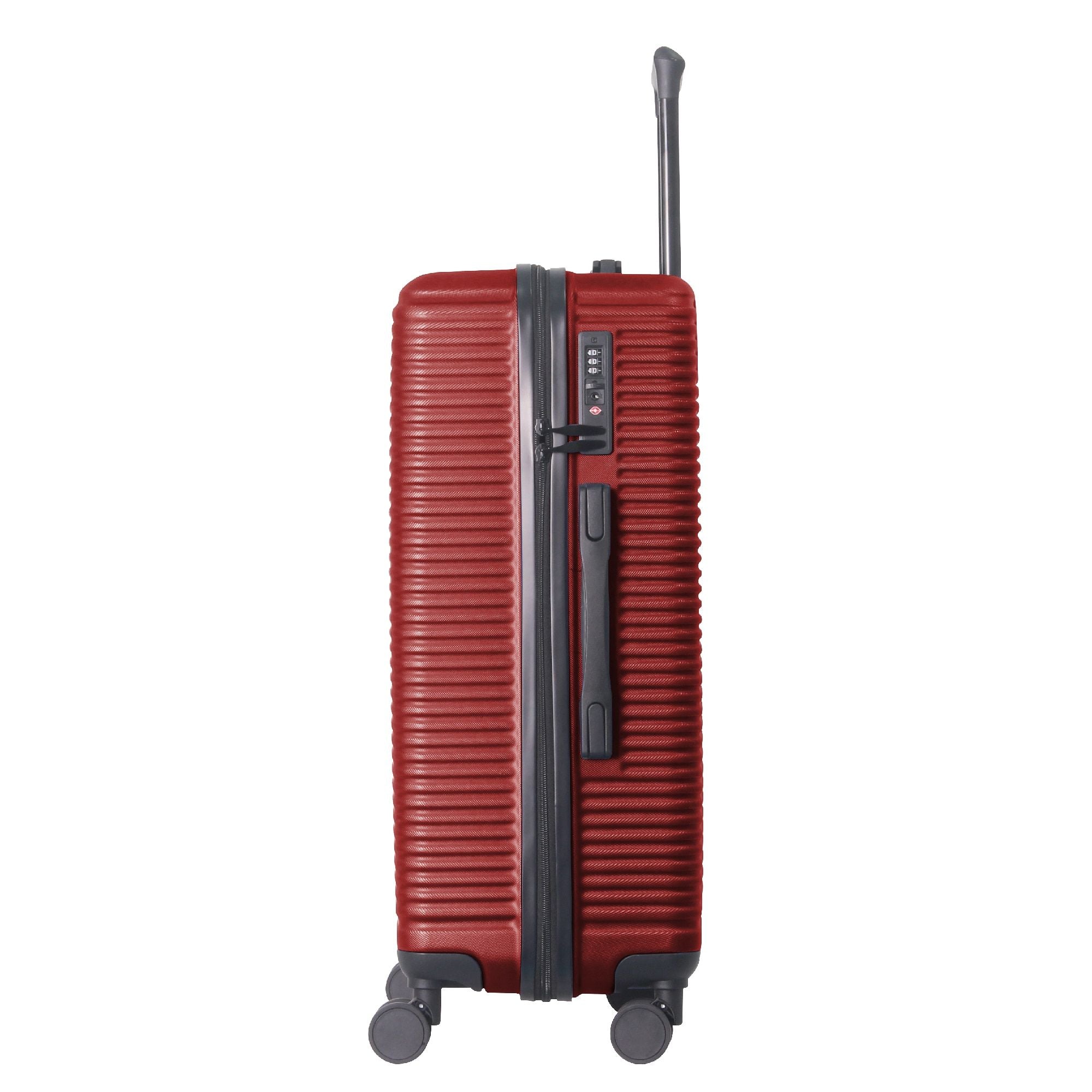 Luggage Sets ABS Hardshell 3pcs Luggage, Lightweight Durable Suitcase sets Spinner Wheels Suitcase with TSA Lock 20''24''28'' Available(WINE RED)